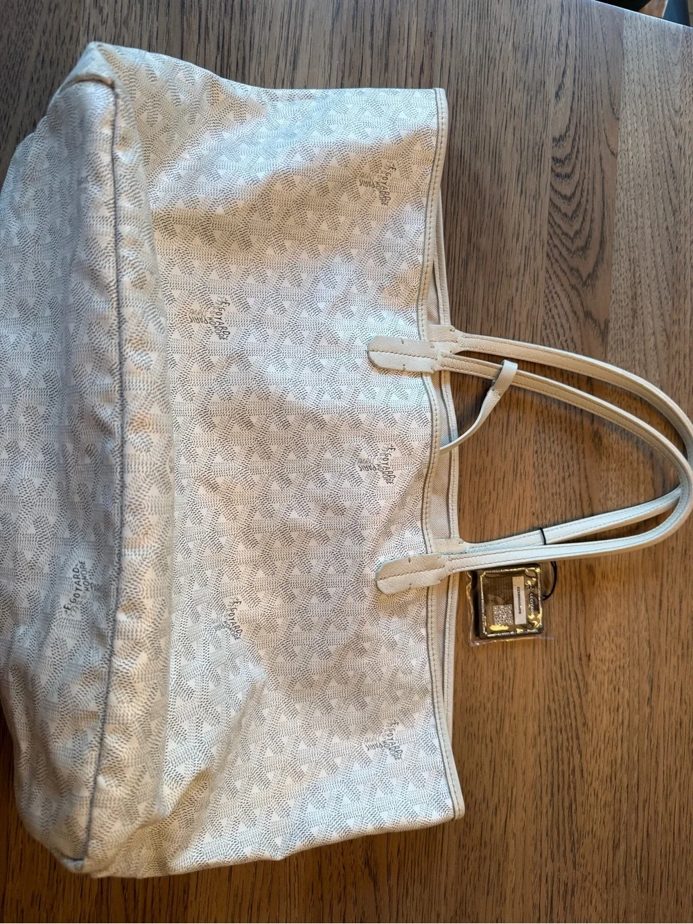 Goyard Cream White St. Louis PM Canvas Tote